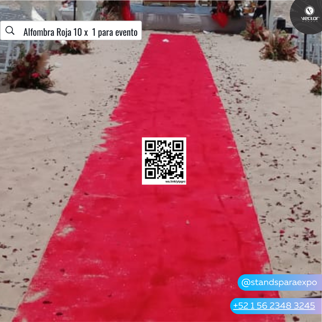 Alfombra Roja 1.25 x 20.05 mt en renta