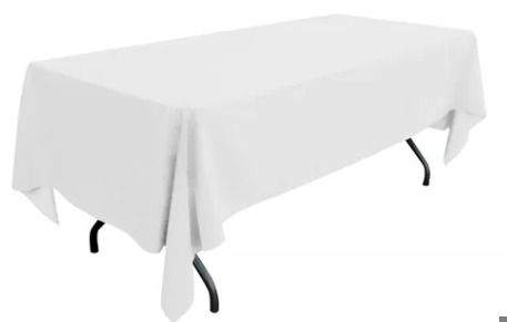 Mesa tablón 2.40m X 0.75m con mantel.