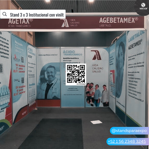 Stand 3x3 institucional con impresion en vinil